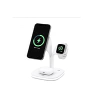 Magsafe Apple Kablosuz Şarj Standı -15W Hızlı Şarj (İphone/Watch/Airpods) Masaüstü Stand (Beyaz)