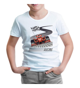 Araba - Yarış Beyaz Çocuk Tshirt