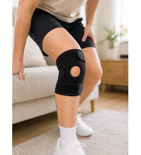 Sporcu Dizliği Açık Patella Tasarımlı Ayarlanabilir Cırtlı Kısa Diz Desteği
