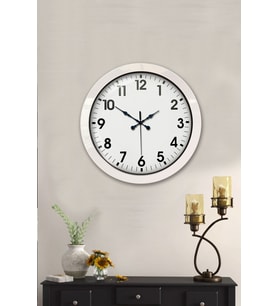 36 Cm Beyaz Metal Standart Duvar Saati