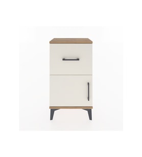 Arges Komodin Tek Raflı Tek Çekmeceli Tek Kapaklı 44x30x80 Çam-Aytaşı