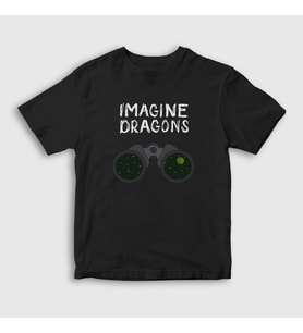 Presmono Unisex Çocuk Siyah Night Imagine Dragons T-Shirt 82652tt