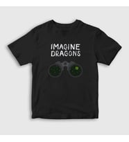 Presmono Unisex Çocuk Siyah Night Imagine Dragons T-Shirt 82652tt