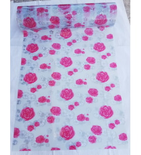 ŞEFFAF DESENLİ  80cm x 180cm GÜL MASA ÖRTÜSÜ 1.7mm KALIN PVC KAYMAZ MASA ÖRTÜSÜ (Çok Renkli)