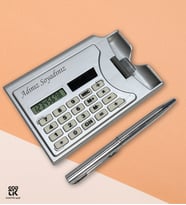 Kişiye Özel Gri Renk Kalem ve Kartlık Özellikli Hesap Makinesi  GDTK-909117-3