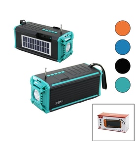 J-İPOK P-520 HASUBA HS-293 FENERLİ SOLAR PANELLİ - USB ŞARJLI BLUETOOTH FM RADYO MP3 USB - TF PLAYER 8W (5343)
