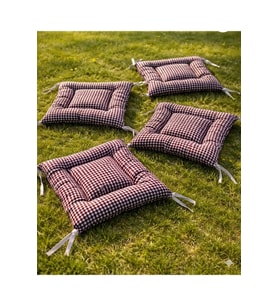 Piknik minderi potikare kumaş bordo sandalye minderi bağcıklı 45*45