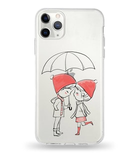 Apple iPhone 11 Pro Max Uyumlu Kapak Sevimli Karakterler Tasarımlı Şeffaf Silikon Kılıf