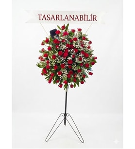 Kırmızı Güllü Ayaklı Ferforje