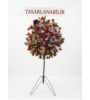 Kırmızı Güllü Ayaklı Ferforje