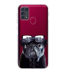 PrintiFy Samsung Galaxy M31 ile Uyumlu Köpek 3 Kamera Korumalı Şeffaf Kılıf