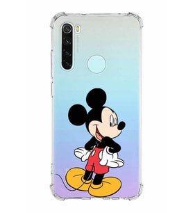 Xiaomi Redmi Note 8 Köşe Korumalı Antişok Kapak Mickey Mouse Tasarımlı Şeffaf  Kılıf