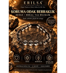 Sertifikalı Koruma Odak Berraklık Denge Güç Doğal Taş Bileklik - Siyah Termal Kuvars
