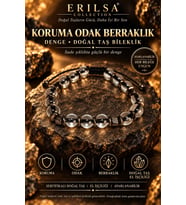 Sertifikalı Koruma Odak Berraklık Denge Güç Doğal Taş Bileklik - Siyah Termal Kuvars