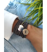 Never Give Up Süet Wrap Bileklik
