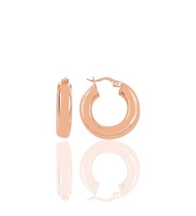 Söğütlü Silver Gümüş rose 5 mm kalınlığında 21 mm büyüklüğünde kalın gümüş halka küpe
