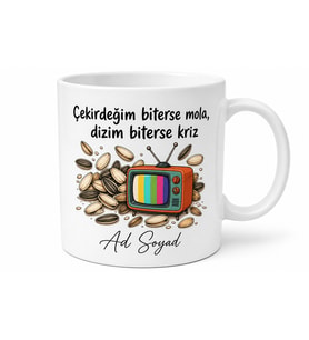 Sabahtan Akşama Çekirdek Çitleyen Arkadaşa Dizi Kupası Hediye Bardak