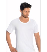 Erkek Yuvarlak Yaka Penye Atlet 6'lı Paket (Beyaz)