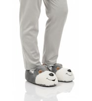 Ayakmod Gri Köpek Desenli Unisex Panduf 26K001