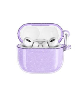 Apple Airpods 4 Uyumlu Zore Allstar Airbag 32 Parlayan Simli Saydam Renkli Kılıf (Mor)