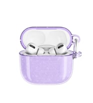 Apple Airpods 4 Uyumlu Zore Allstar Airbag 32 Parlayan Simli Saydam Renkli Kılıf (Mor)
