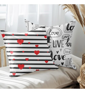eJOYA Love Tasarımlı 2'li Yastık İçi Ve Kırlent Kılıfı 45cm 113410