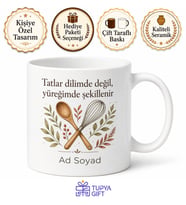 Kişiye Özel Lezzet Ustası Baskılı Kupa Bardak Aşçı Hediye Mutfak