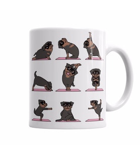Rottweiler Yoga Rotfaydır Pug Köpek Yoga  Kupa Bardak Porselen