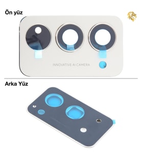 Xiaomi Redmi 15 Kamera Lensi Full Beyaz Kamera Camı Çerçeveli Kamera Lens Kapağı Kamera Çerçevesi