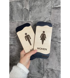 Meşe Serisi Mdf Kadın Wc Ve Erkek Wc Set