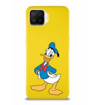 Oppo A73 Soft Premier Kapak Donald Duck-C Tasarımlı Silikon Kılıf - Sarı (Şeffaf)