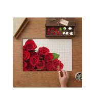 Kırmızı Güller- Gül Buketi Tasarımı 240 parça Ahşap Puzzle Ahşap Kutuda MP00471