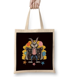 Funny Easter Bunny Eggs Hunting Rabbit Egg Hunter Spring Bez Çanta Uzun Saplı