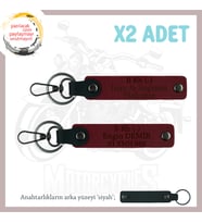 Hız Aşıkları İçin İsim Plaka ve B Rh (-) Kan Grubu Kişisel, Acil Durum Deri x2 Anahtarlık, Bordo-Syh