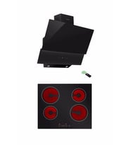 LUXELL İKİLİ ANKASTRE SET /V6-04 T VİTROSERAMİK OCAK+ DA-835 SİYAH CAM DAVLUMBAZ
