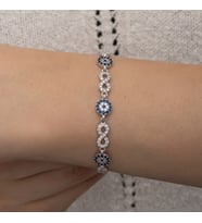 Nazar Boncuğu Ve Sonsuzluk Modeli 925 Ayar Gümüş Bileklik (Gümüş)