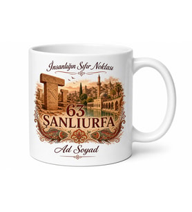 Şanlıurfa Plakalı Balıklıgöl Göbeklitepe İnsanlığın Sıfır Noktası Acı Kupa Bardak Hediye