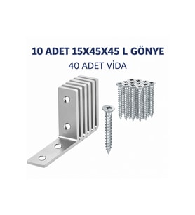 10 Adet 15x45x45mm Metal L Köşe Bağlantı Gönyesi  Mobilya Dolap Sabitleme Bağlantı Aparatı