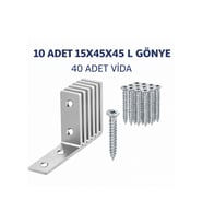 10 Adet 15x45x45mm Metal L Köşe Bağlantı Gönyesi  Mobilya Dolap Sabitleme Bağlantı Aparatı