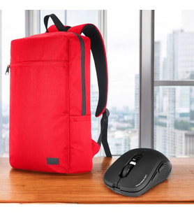 Classone PR-EK102 15,6'Su Geçirmez Kumaş FermuarSırt Çantası + Kablosuz Mouse