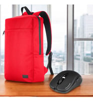 Classone PR-EK102 15,6'Su Geçirmez Kumaş FermuarSırt Çantası + Kablosuz Mouse (Gri)