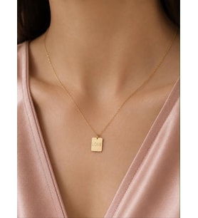 Kişiye Özel Love Yazılı Plaka Kolye 925K Gümüş (Gold)