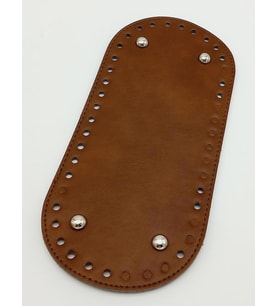 Angel Çanta Aksesuar Suni Deri Taba Renk 25X12 cm Oval Çanta Tabanı (Gümüş Aparatlı)