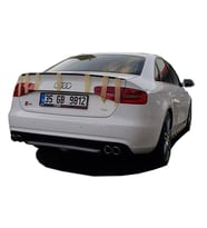 Audi A4 B8 Makyajlı 2012 - 2016 S4 Arka Tampon Eki - Difüzör (Plastik)