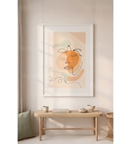 Minimalist Modern Çizgiler 1. Kalite Ahşap Çerçeveli Tablo