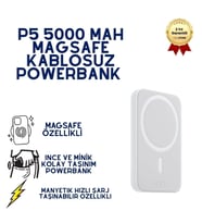 P5 5000 mAh MagSafe Kablosuz Powerbank Manyetik Hızlı Şarj Taşınabilir Şarj Cihazı