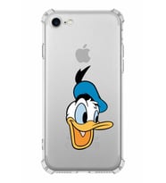 Apple iPhone 7 Uyumlu Köşe Korumalı Antişok  Kapak Donald Duck Tasarımlı Şeffaf  Kılıf
