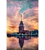 Kız Kulesi Tasarımlı Ahşap Poster