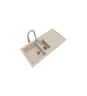 POLEX Cristalüx Granit Eviye P-01+Spiralli Bej