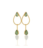 Kadir Jewellery 22 Ayar Altın Kaplama Kadın Sallantılı Küpe -El İşçiliği Ve Hipoalerjenik Küpe-E85